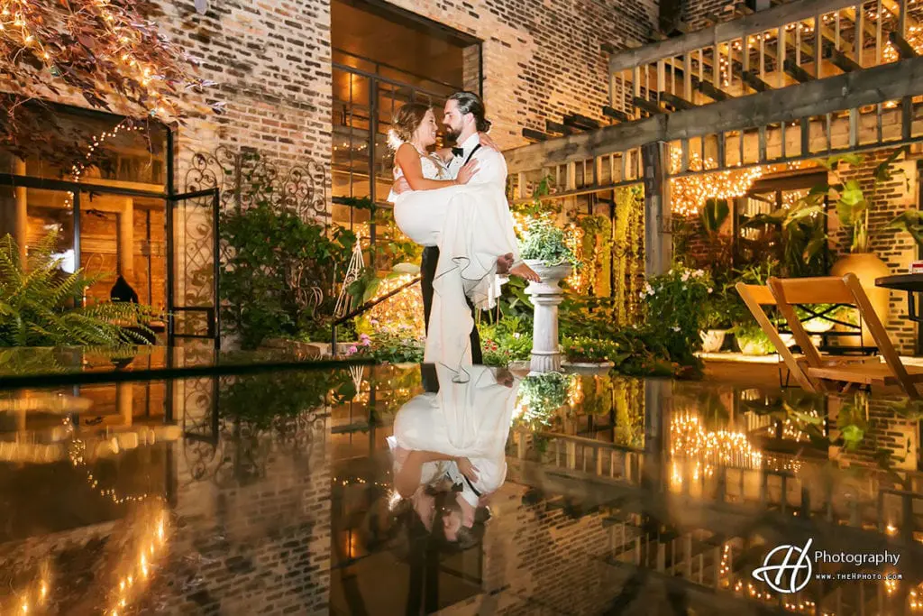 A new leaf wedding portrait