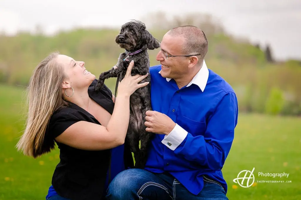 playing with the dog 