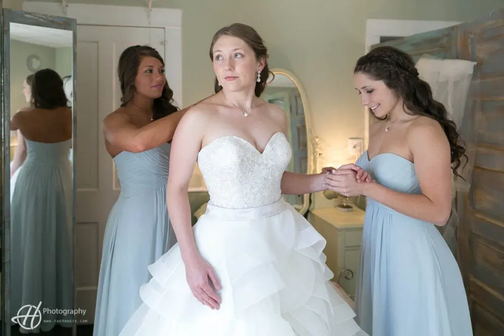 Bride getting ready