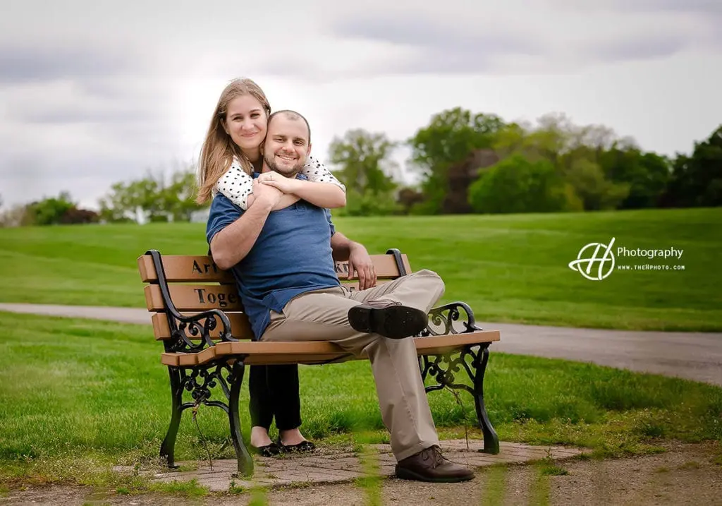 Barirngton Bench for engagement photo 