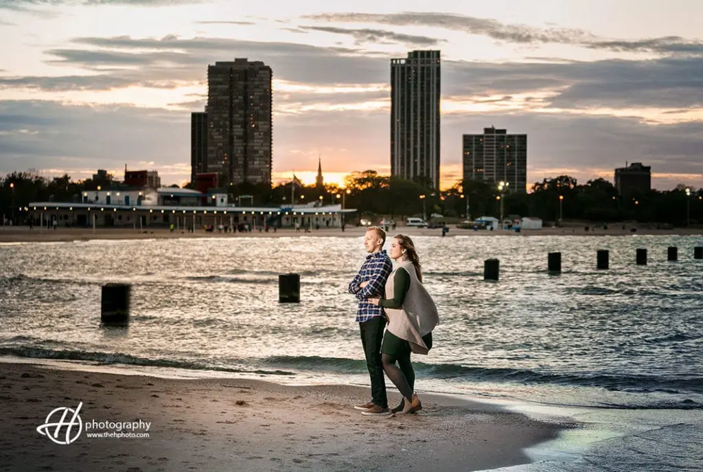 Sunset engagement photo