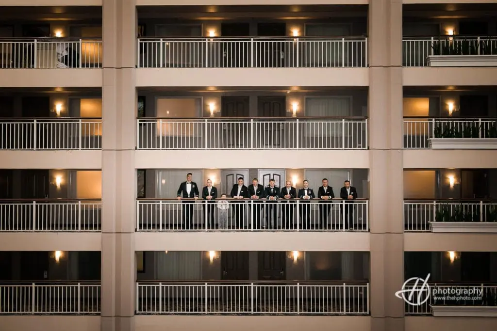 groomsmen group photo at Westin