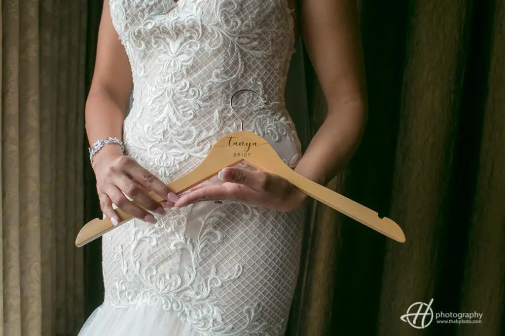Custom made hanger for Tanya's gown. customized-hanger