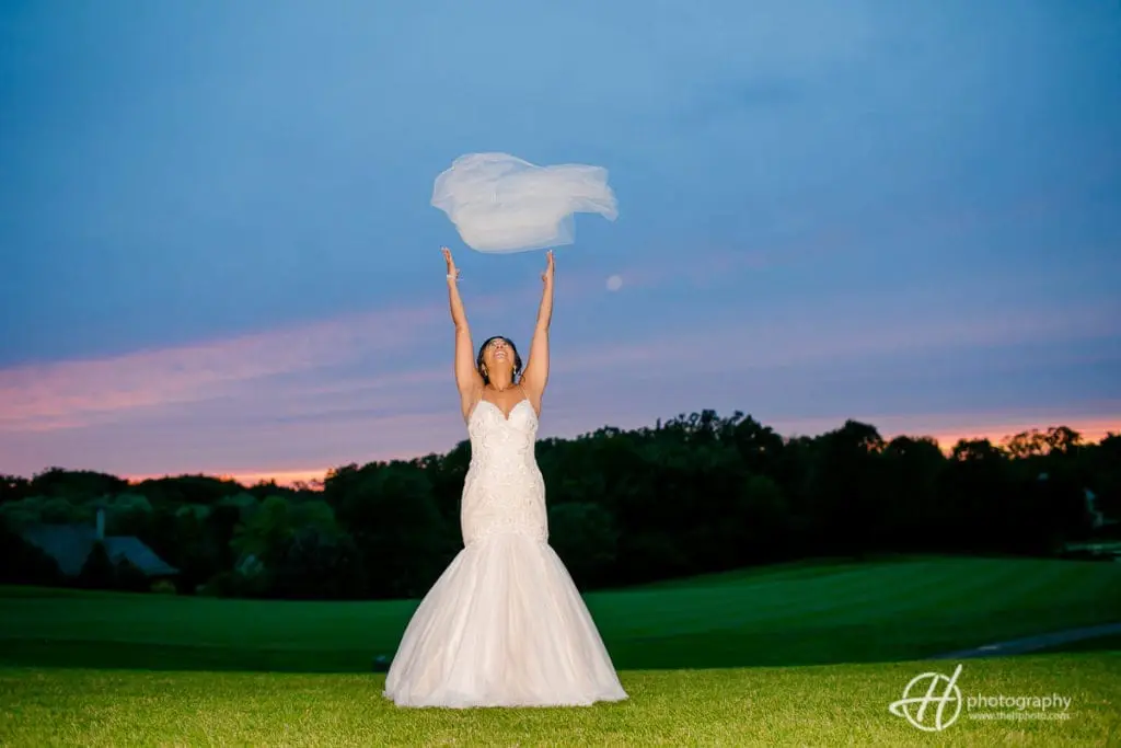 Tanya playing with her veil in sunset. bull-valley-sunset