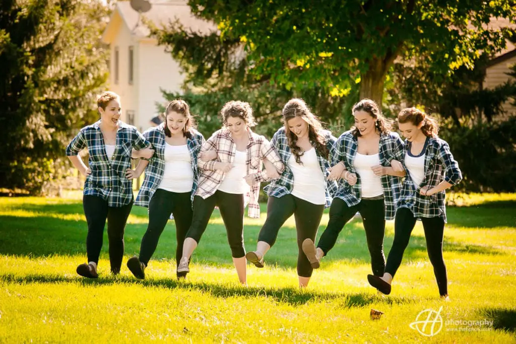 dancing bridesmaids