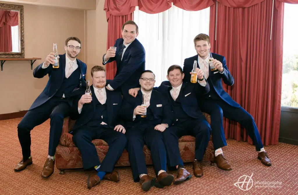 drinking groomsmen