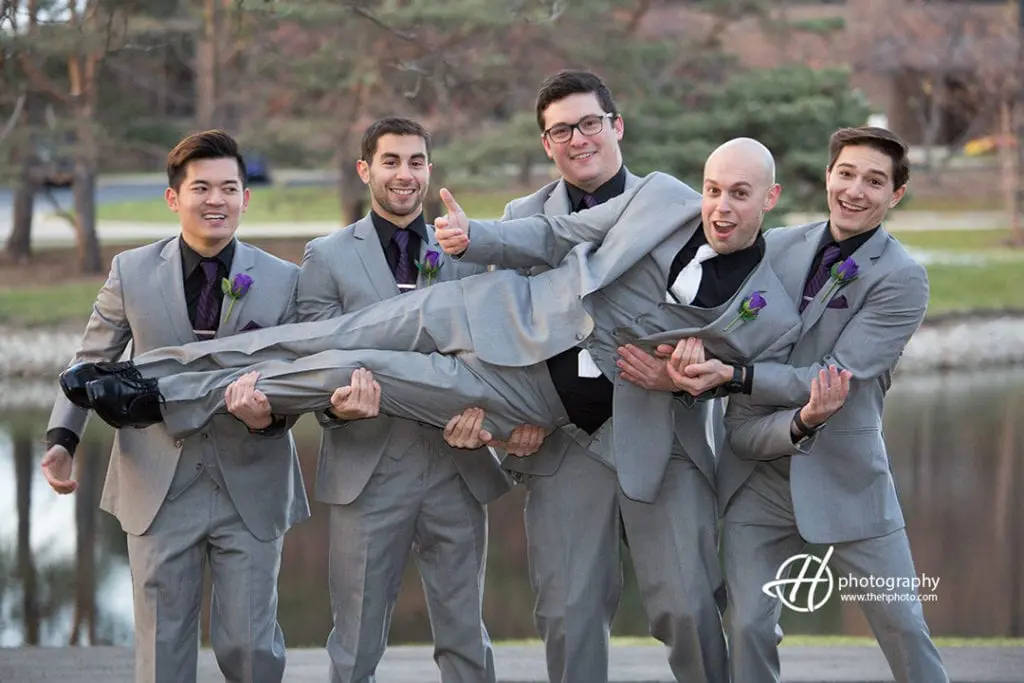 fun shot with the groomsmen