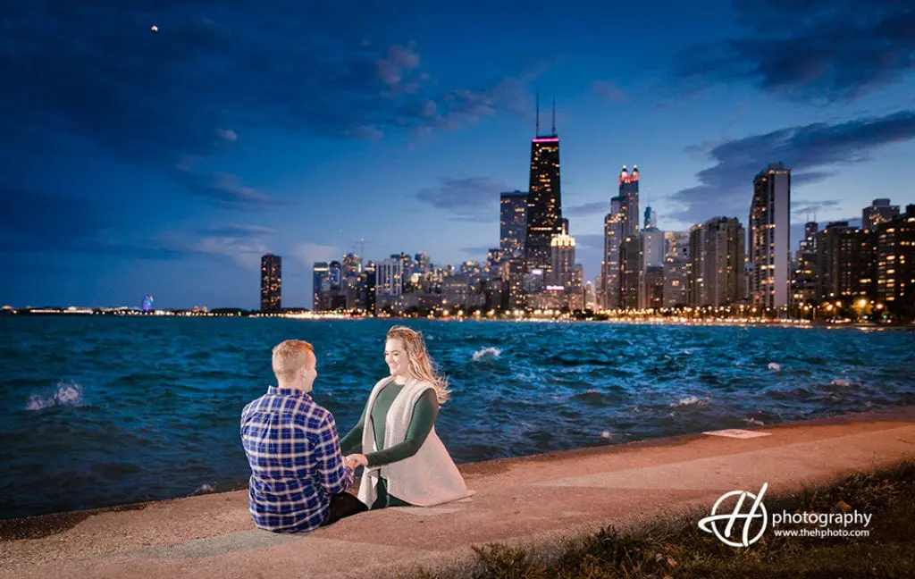 engagement by the beach