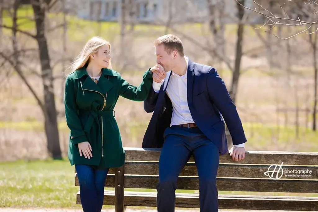 Freshly engaged couple