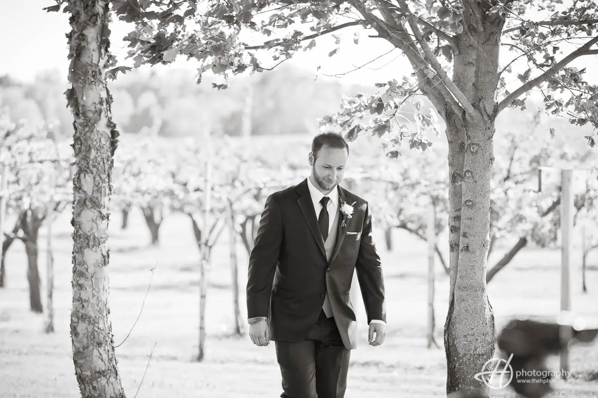 groom walking down the aisle