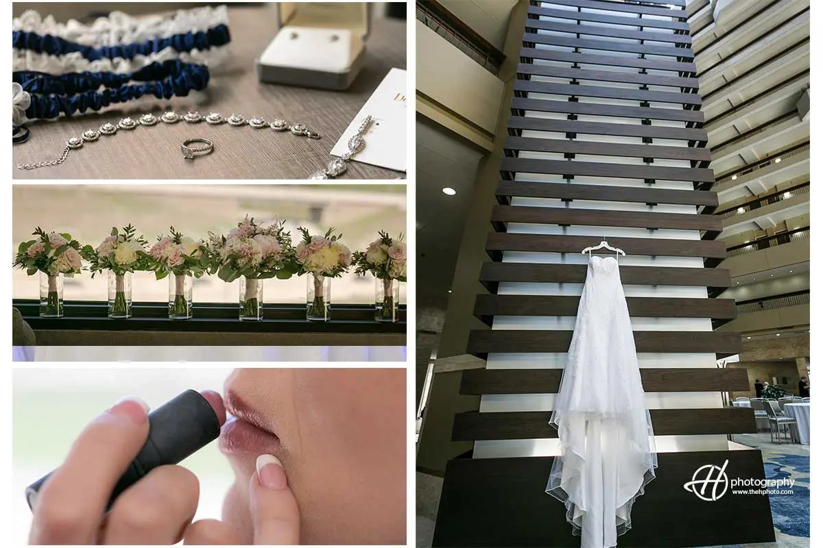 display with wedding dress