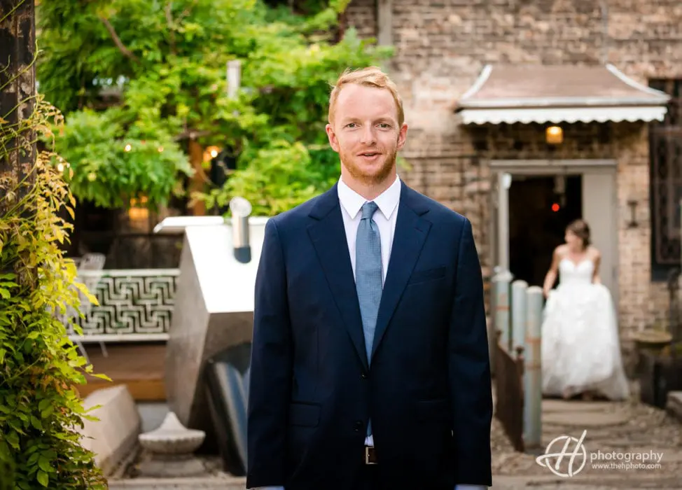 groom first look face