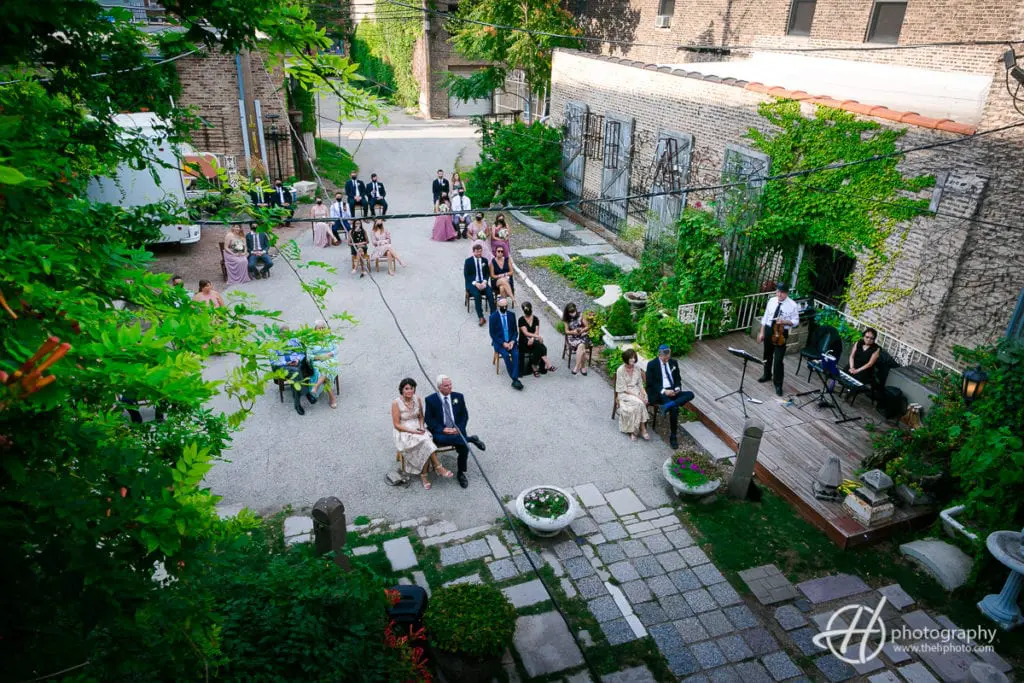 aerial view at ceremony