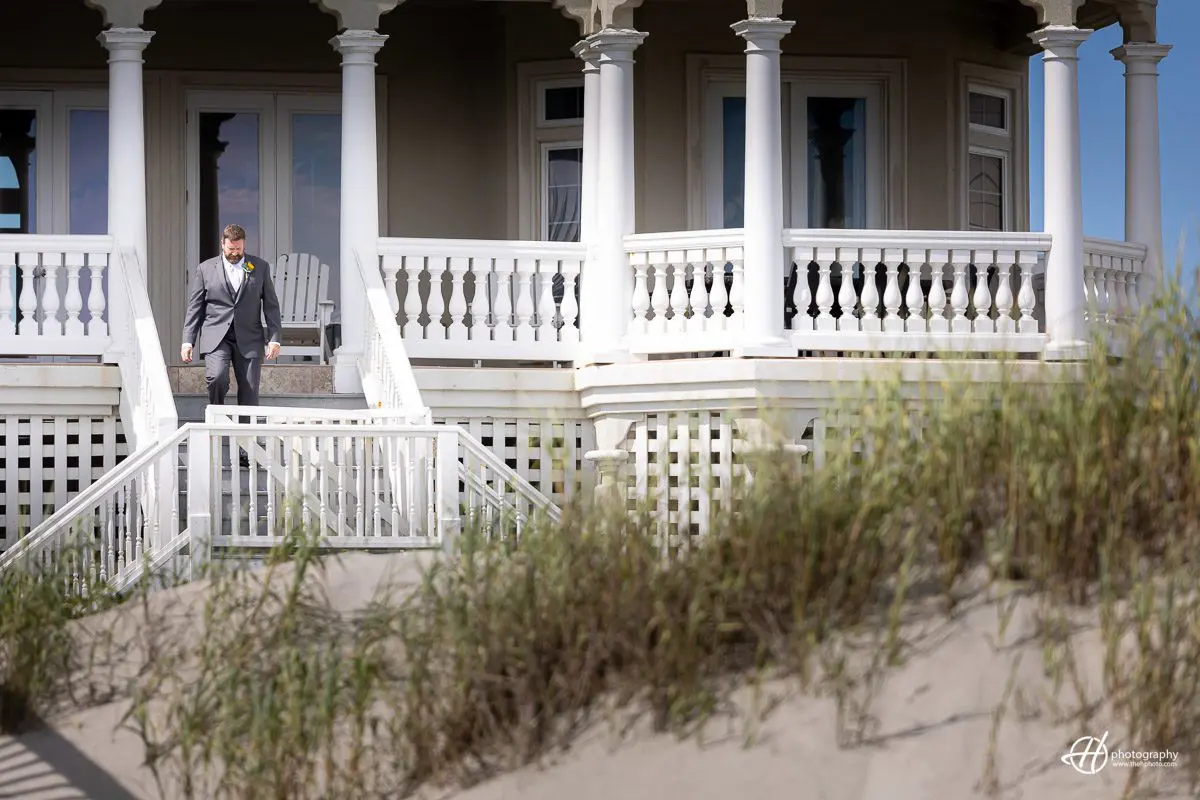groom walking down the aisle