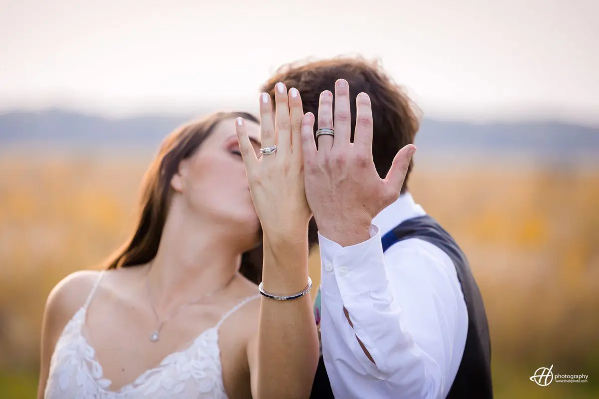 showing the wedding rings