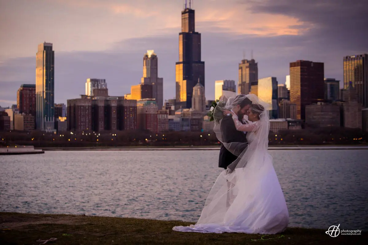 Dramatic light over Chicago skyline. Chicago Skyline