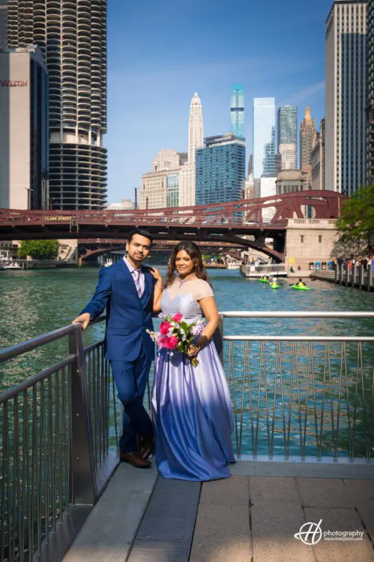 Pre-Wedding Photshoot on Chicago Riverwalk 
