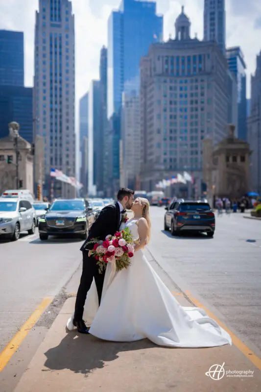 wedding dip on Michigan Avenue