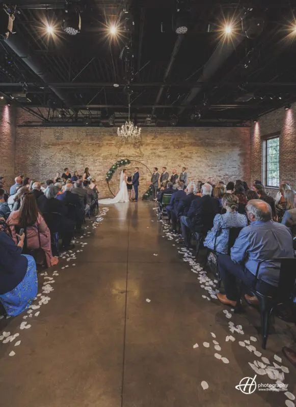 The wedding ceremony at the Brix 