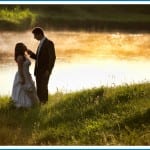 wedding photo by the lake