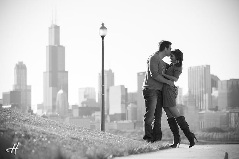 Engagement photos in downtown Chicago