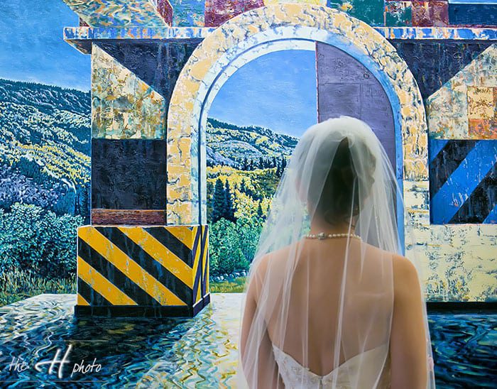 photo session using the artwork from the hotel 