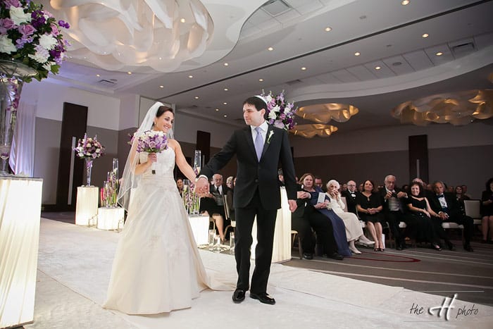 Matt and Meliisa were circling seven time before entering ceremony at Louvre room