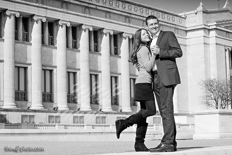 portrait with Field Museum as a background