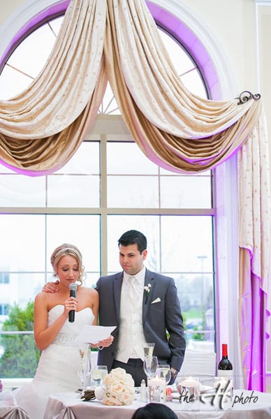 Emily and Frank having first speech at their wedding