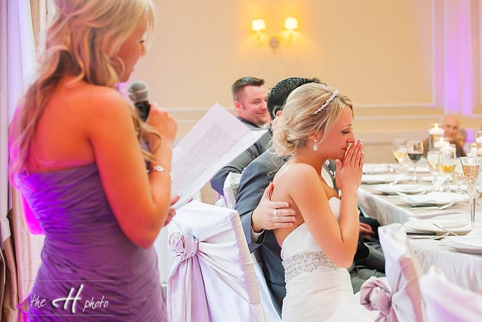 emotional toast by Michelle the brides sister and maid of honor