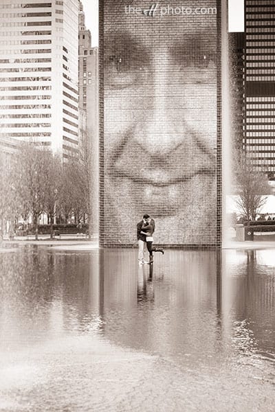 best place for engagement photography- downtown Chicago 