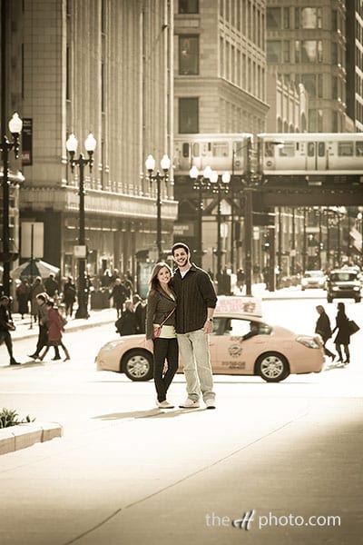 aaron and jessica in the city of Chicago 