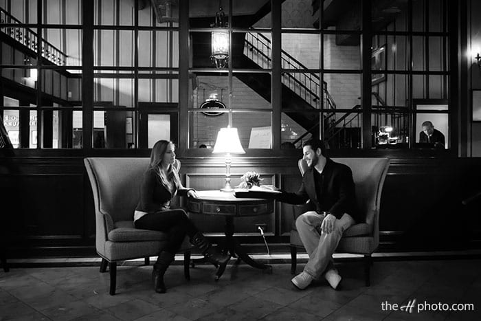 Aaron and Jessica at Chicago Firehouse restaurant