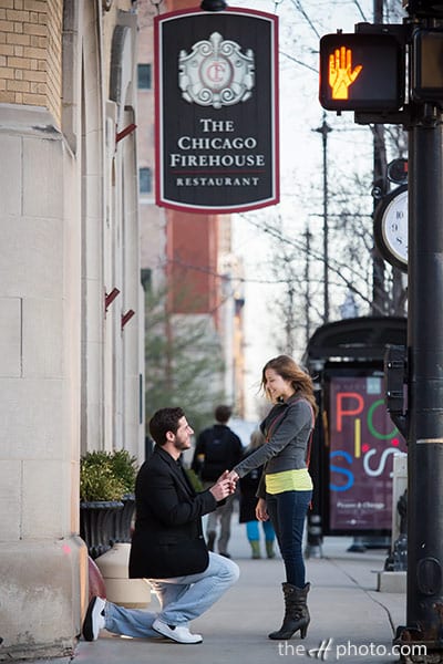 engagement proposal at Chicago firehouse