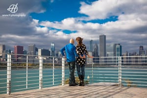 Engagement pic at Adler Planetarium with Tanya and Waybe 