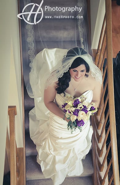 bride portrait on the stairs