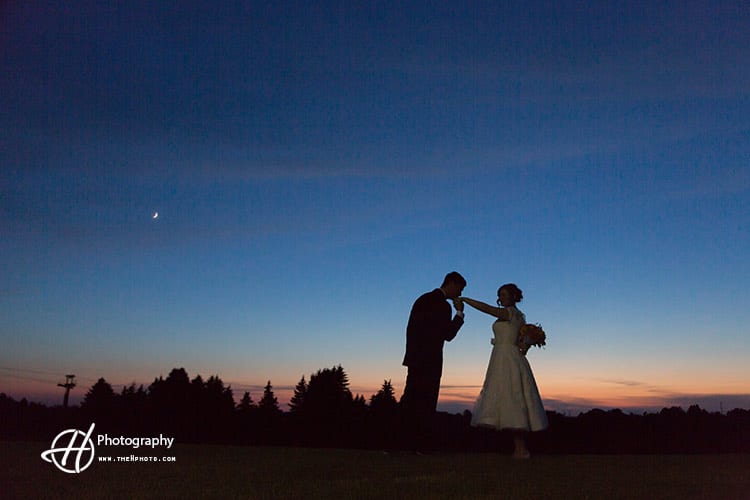 We were able to enjoy the sunset and we took some sunset wedding photos with the bride and groom.