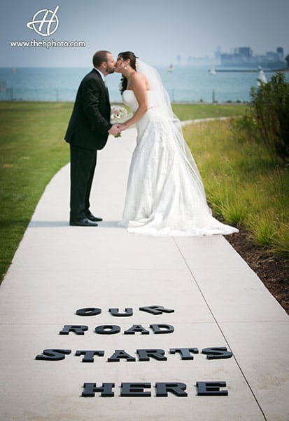 using letters for wedding photos