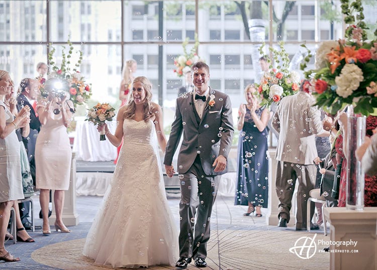 wedding shot Hyatt Regency chicago 
