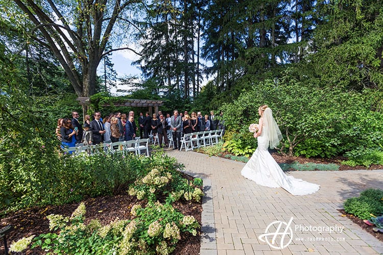 Ceremony Wedding Photos Morton Arboretum Pinstripes Oak