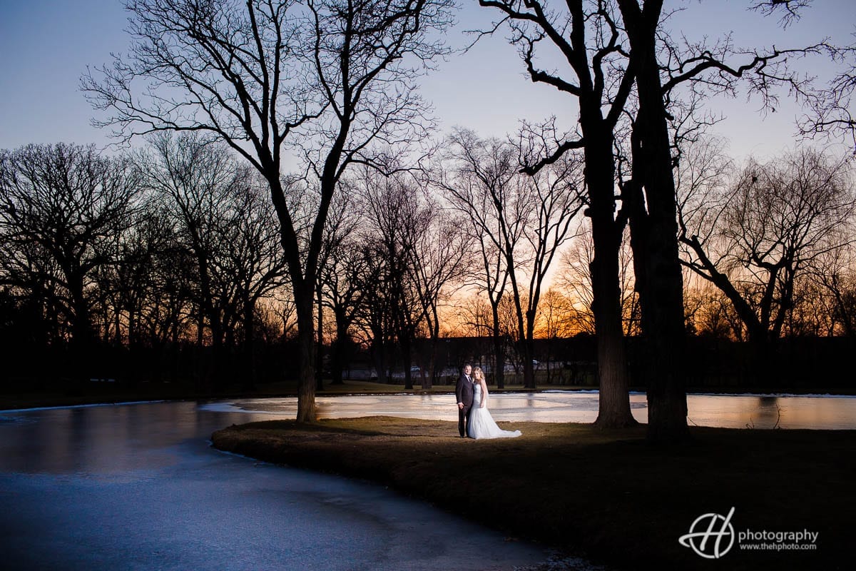 Frozen lake and wedding photos.