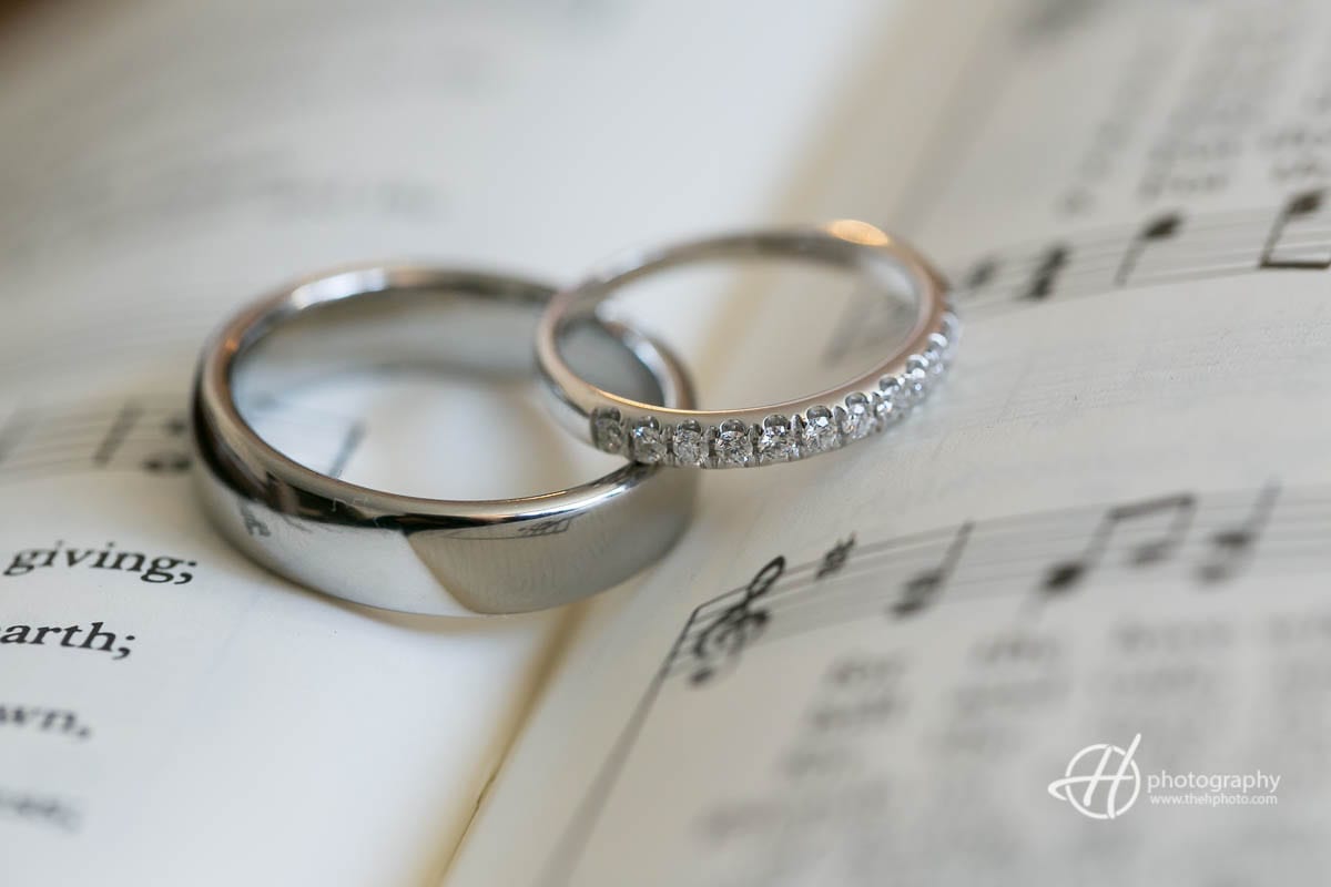wedding rings on music sheet