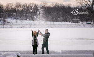 Alex and Frank Winter Engagement Pottawatomie Park in St. Charles