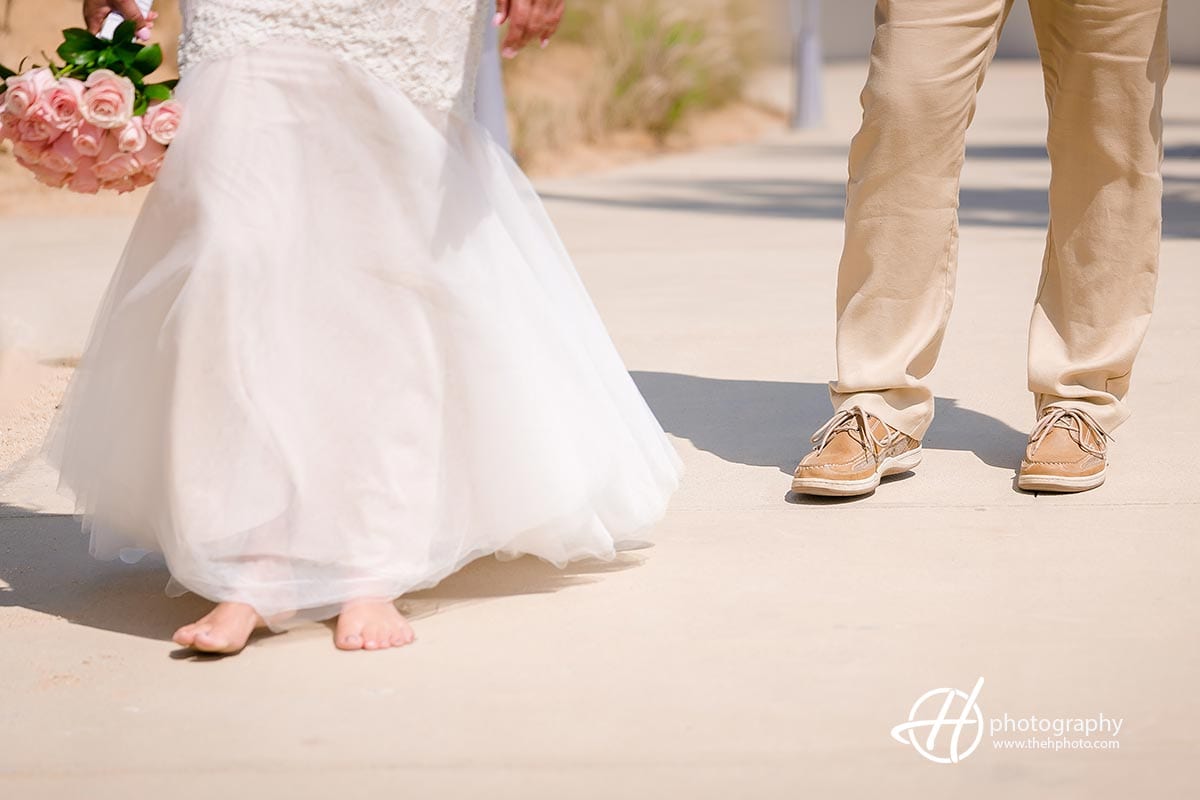 bride with no shoes