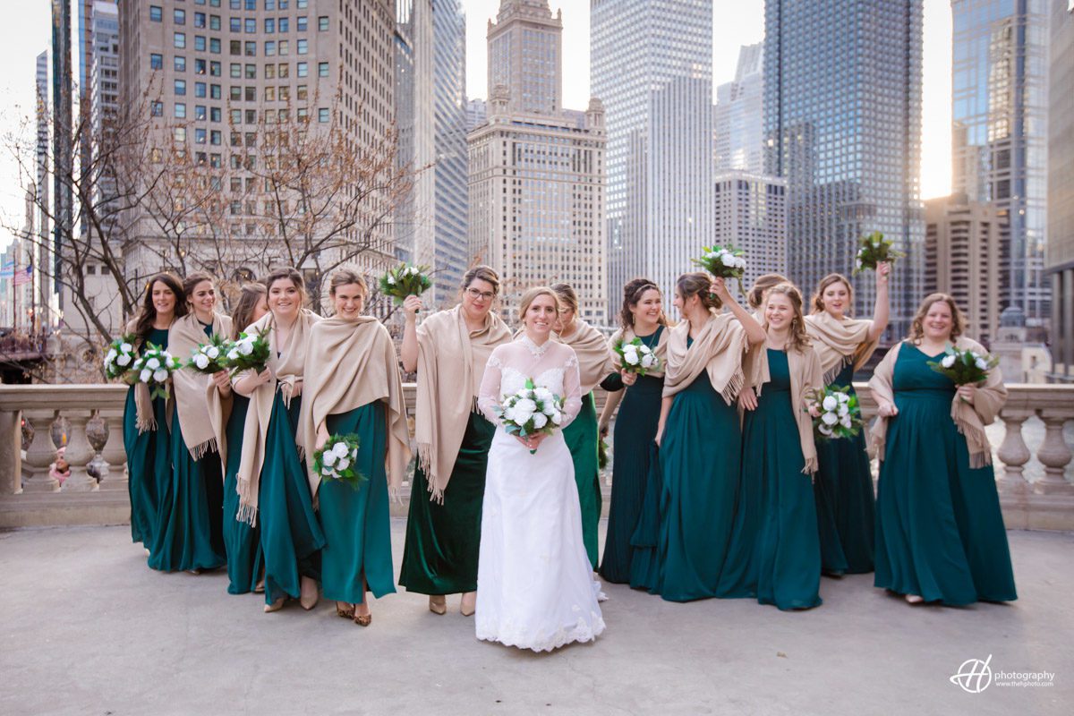 large bridal party 